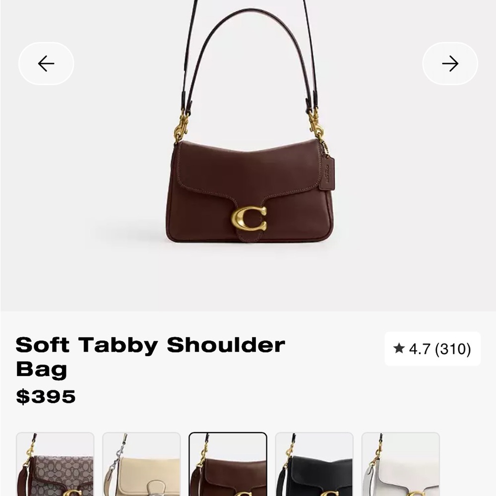 Coach Soft Tabby Shoulder Bag - Dark Brown - Picture 6 of 13